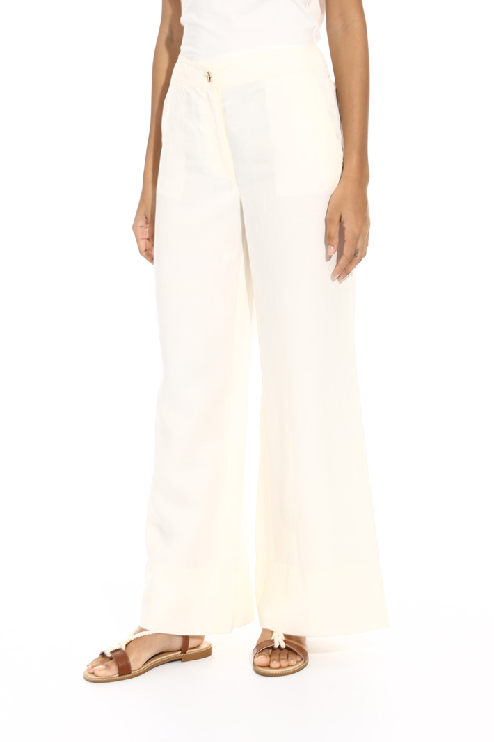 Wide-leg linen blend trousers Intrend Wide-leg linen blend trousers Intrend