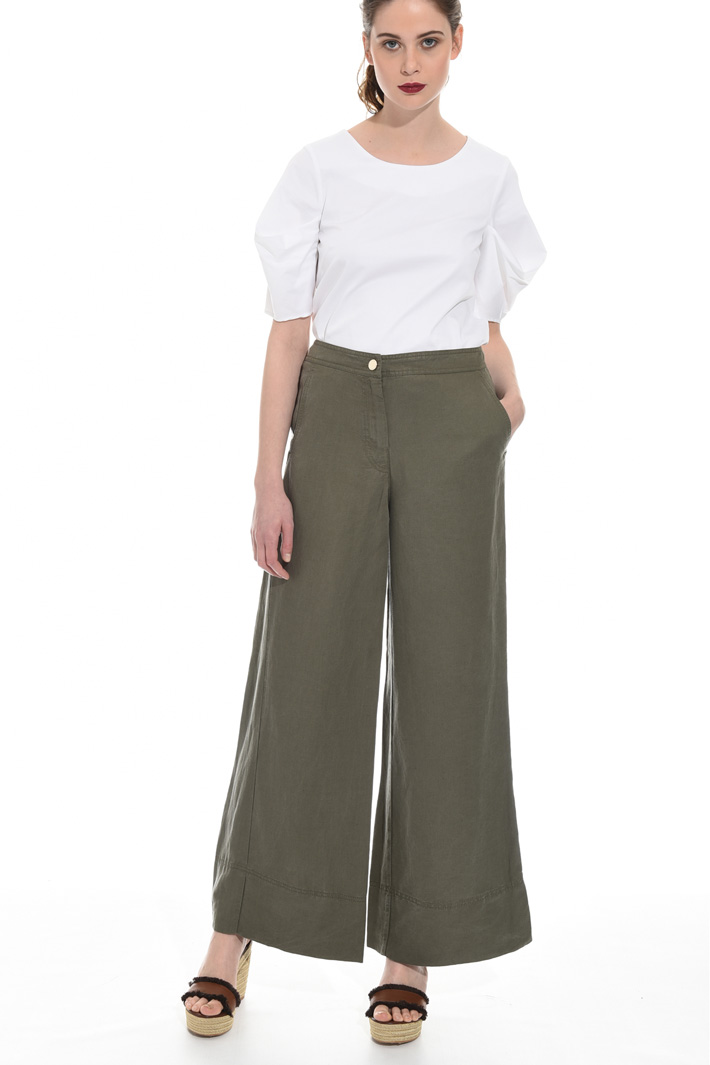 Wide-leg linen blend trousers Intrend Wide-leg linen blend trousers Intrend