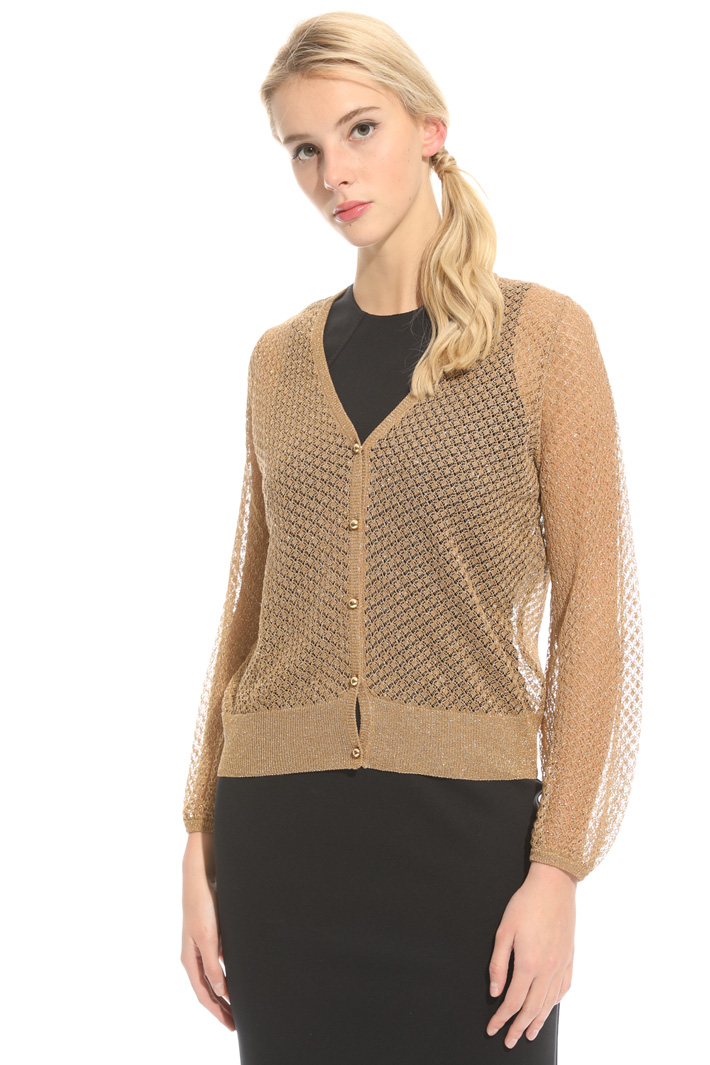 Lace-effect lurex cardigan Intrend Lace-effect lurex cardigan Intrend