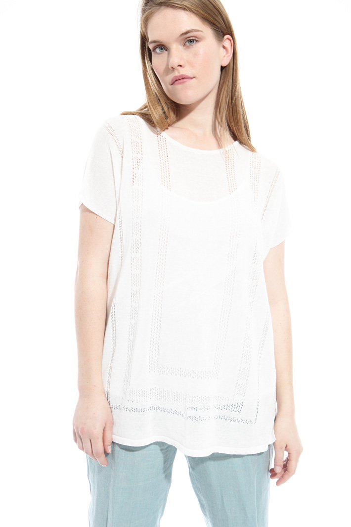Perforated linen sweater Intrend Perforated linen sweater Intrend
