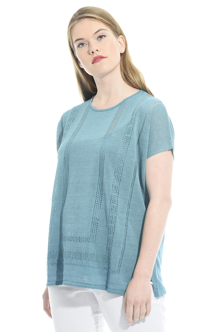 Perforated linen sweater Intrend Perforated linen sweater Intrend