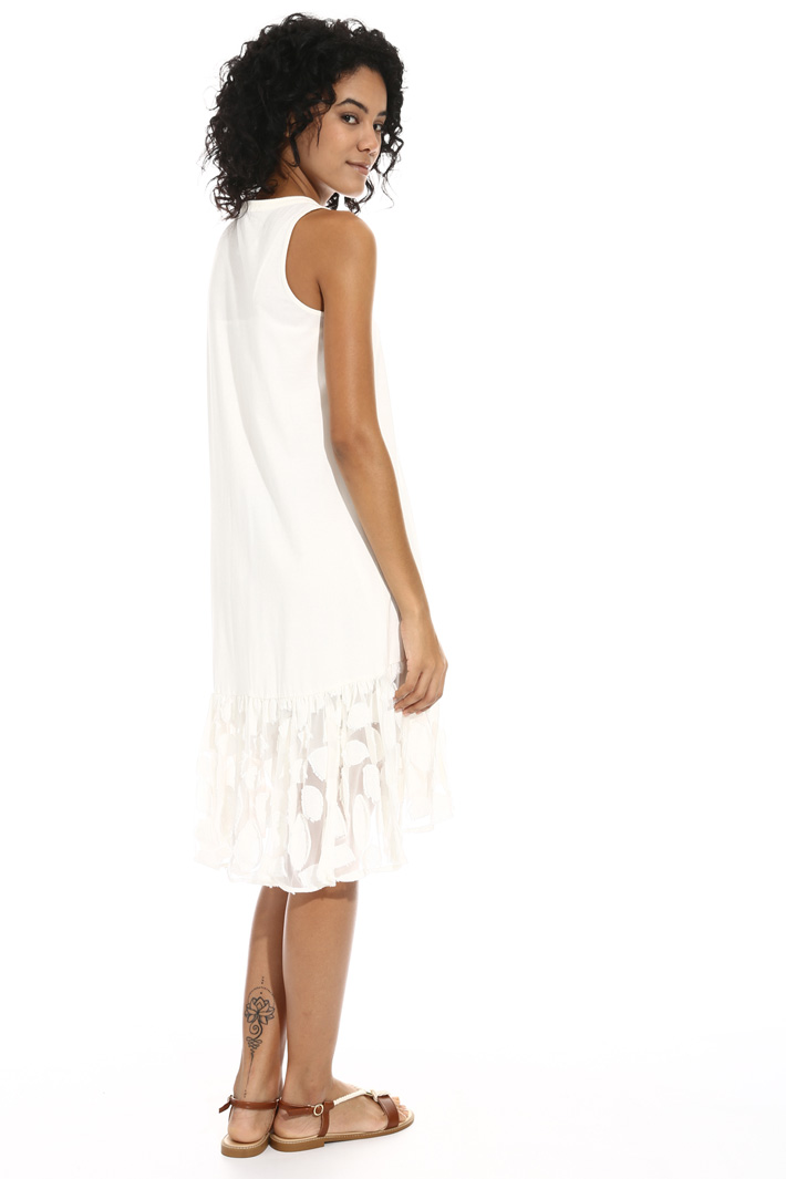 Fil coupé flounced hem dress Intrend Fil coupé flounced hem dress Intrend