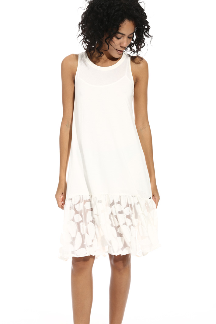 Fil coupé flounced hem dress Intrend Fil coupé flounced hem dress Intrend