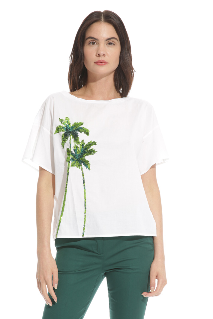T-shirt con ricamo paillettes Intrend T-shirt con ricamo paillettes Intrend