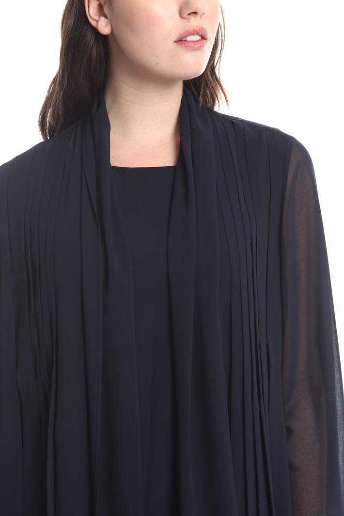 Pleated georgette duster coat Diffusione Tessile Pleated georgette duster coat Diffusione Tessile