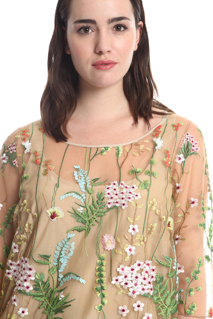 Embroidered tulle tunic Diffusione Tessile Embroidered tulle tunic Diffusione Tessile