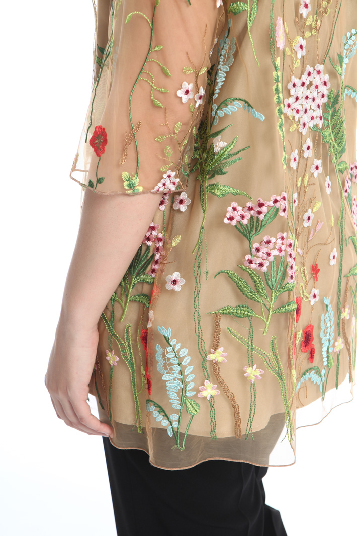 Embroidered tulle tunic Diffusione Tessile Embroidered tulle tunic Diffusione Tessile