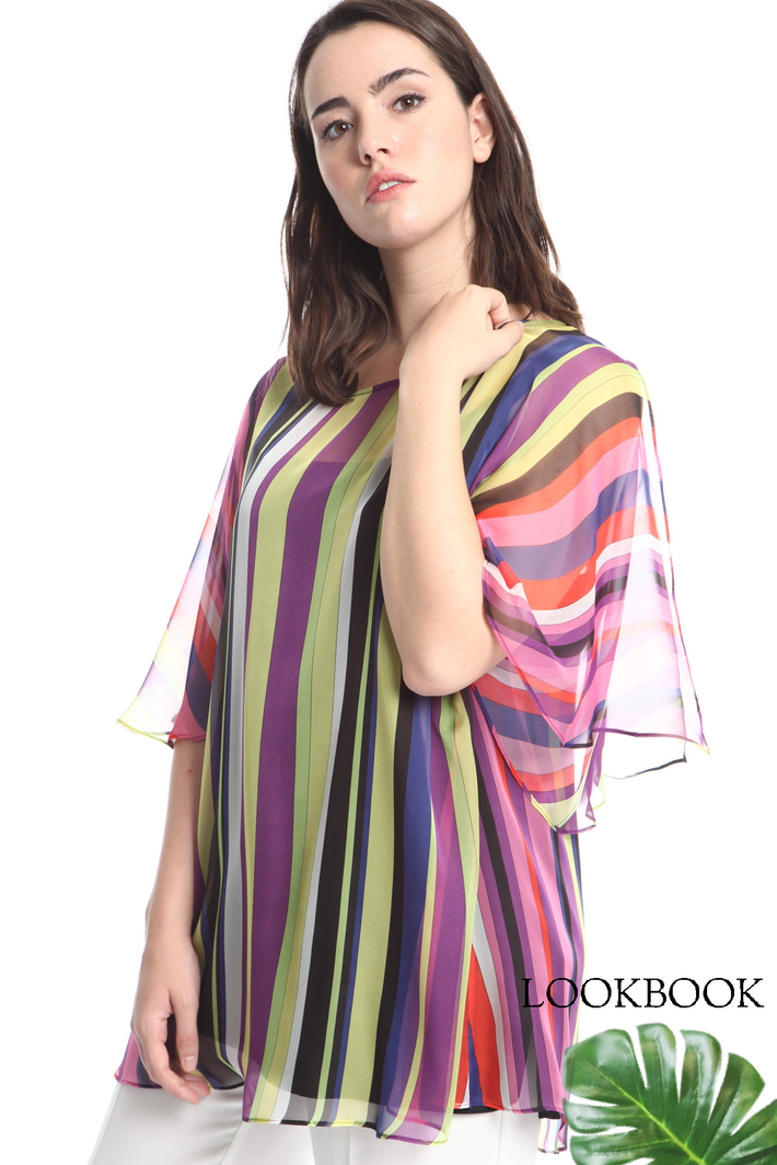 Blusa in georgette a righe Intrend Blusa in georgette a righe Intrend