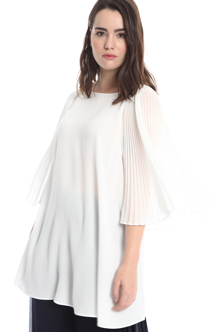 Pleated sleeve tunic Diffusione Tessile Pleated sleeve tunic Diffusione Tessile