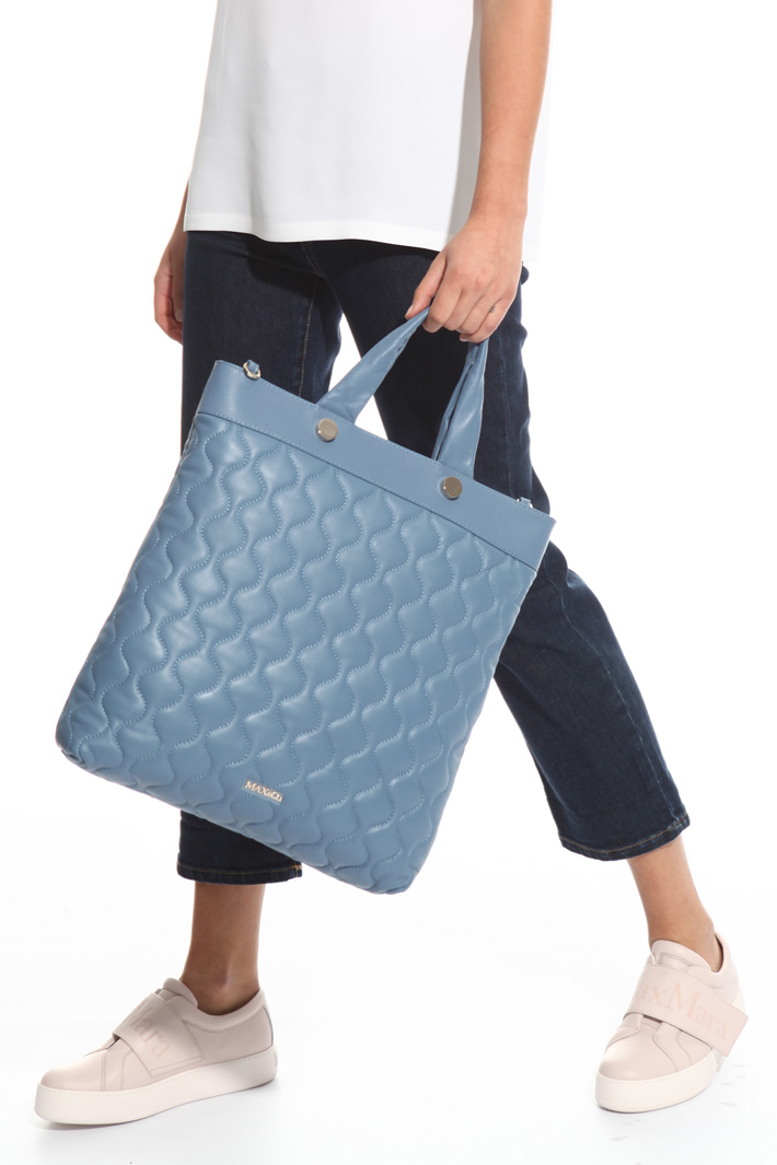 Quilted-effect shopper bag Diffusione Tessile Quilted-effect shopper bag Diffusione Tessile