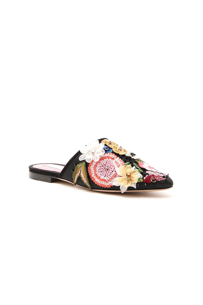 Sabot with floral embroidery Diffusione Tessile Sabot with floral embroidery Diffusione Tessile