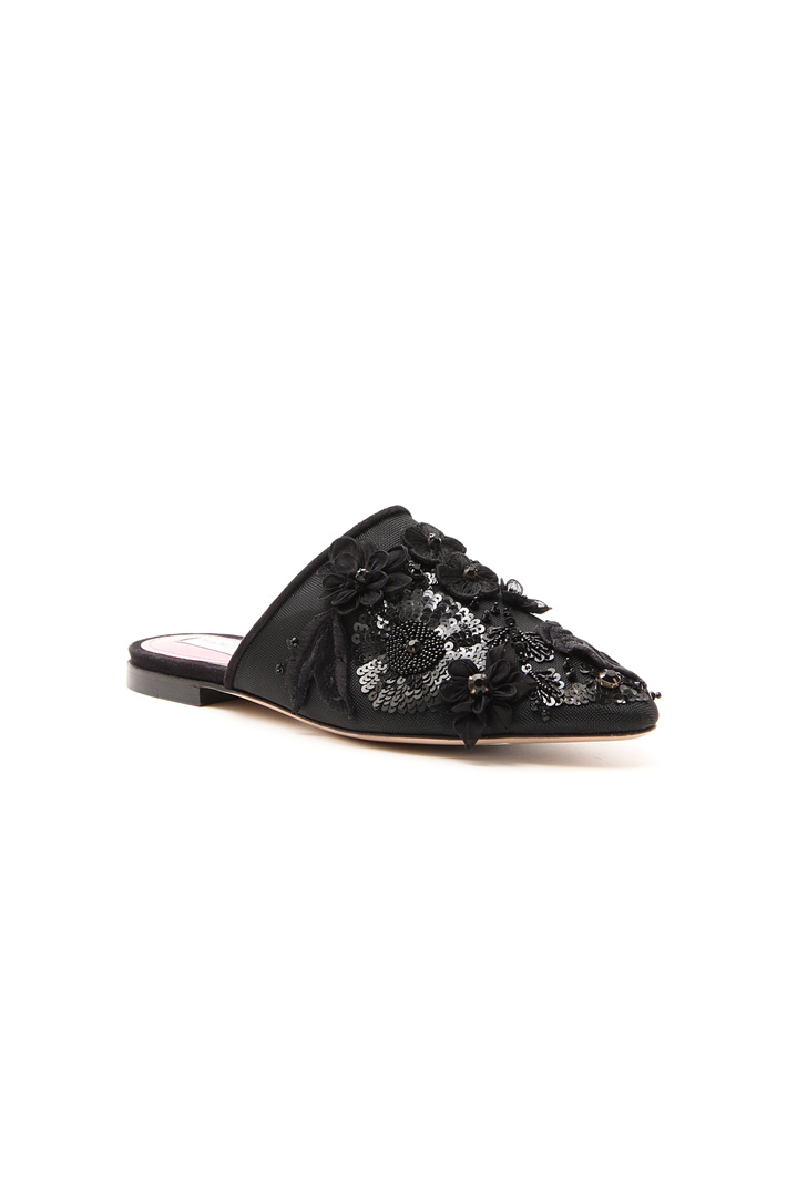 Sabot with floral embroidery Diffusione Tessile Sabot with floral embroidery Diffusione Tessile