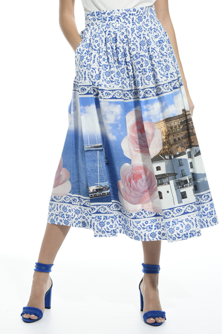 Printed poplin skirt Intrend Printed poplin skirt Intrend
