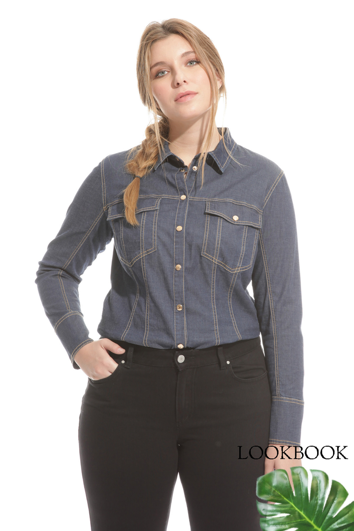 Camicia body in denim Intrend Camicia body in denim Intrend