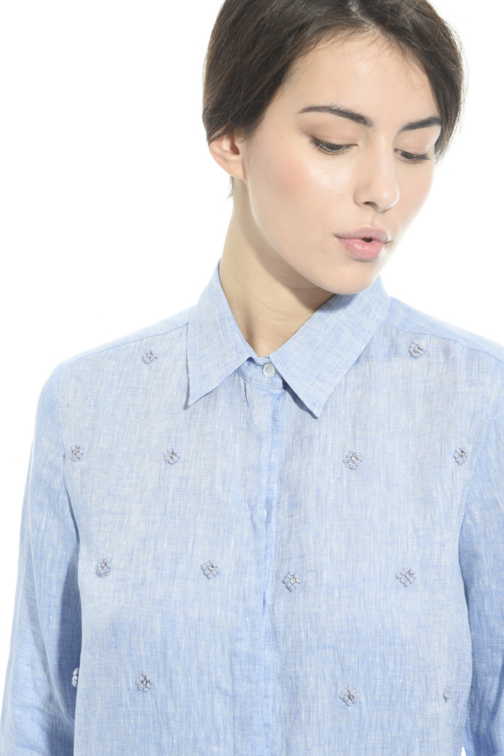 Camicia in lino con ricami Intrend Camicia in lino con ricami Intrend