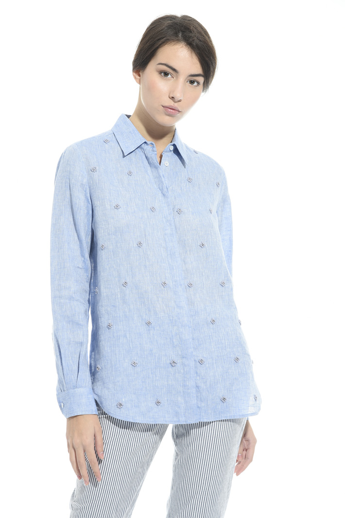 Camicia in lino con ricami Intrend Camicia in lino con ricami Intrend