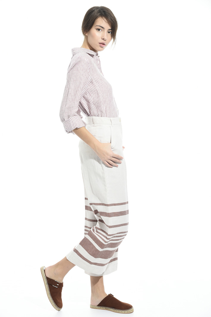 Pantalone in lino con righe Intrend Pantalone in lino con righe Intrend