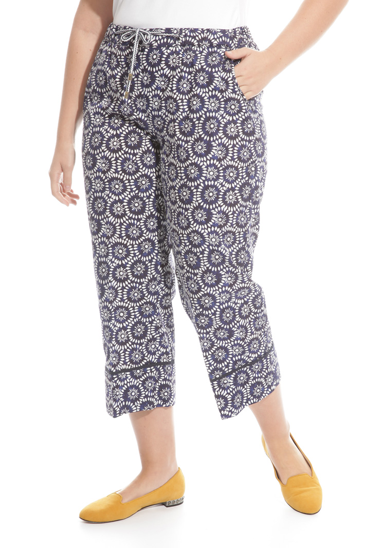 Pantaloni cropped in popeline Intrend Pantaloni cropped in popeline Intrend