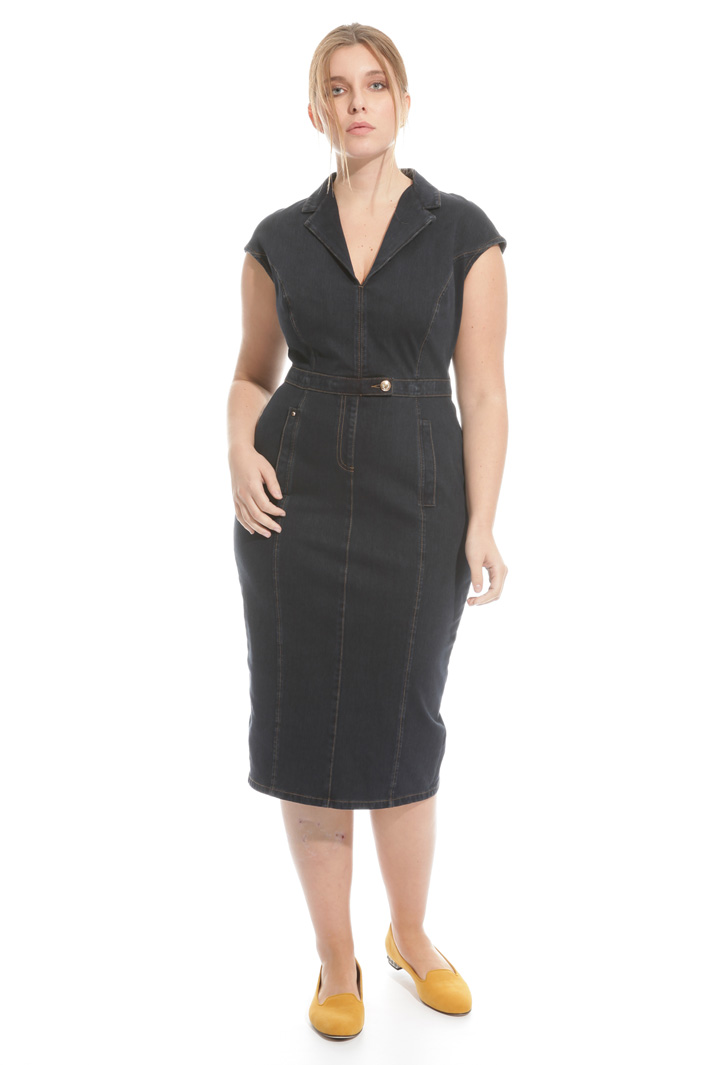 Abito tubino in jersey denim Intrend Abito tubino in jersey denim Intrend