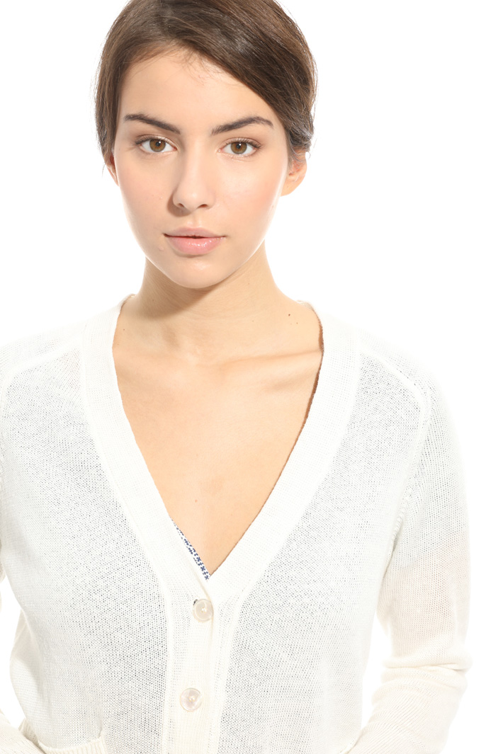 Linen knitted cardigan Intrend Linen knitted cardigan Intrend