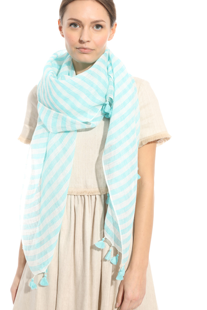 Tassel linen scarf Diffusione Tessile Tassel linen scarf Diffusione Tessile