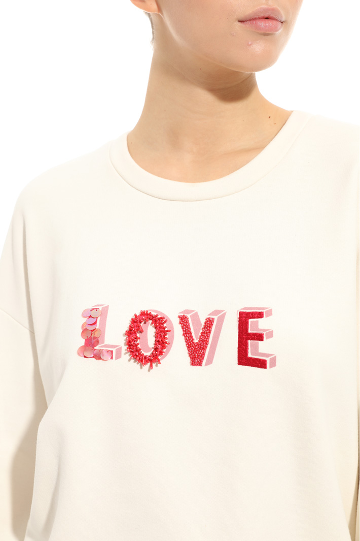 Embroidered jersey sweatshirt Intrend Embroidered jersey sweatshirt Intrend