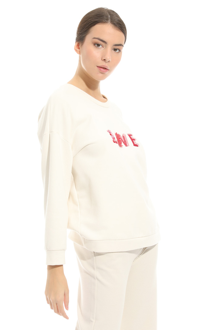 Embroidered jersey sweatshirt Intrend Embroidered jersey sweatshirt Intrend