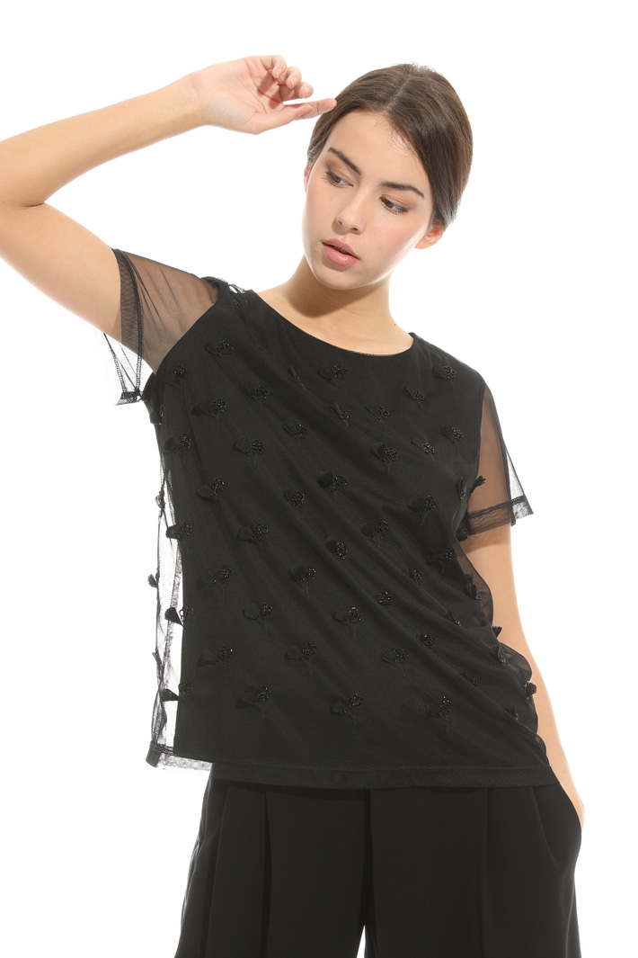 Top in tulle con ricami Intrend Top in tulle con ricami Intrend