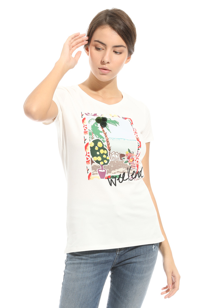 T-shirt con stampa e ricamo Intrend T-shirt con stampa e ricamo Intrend