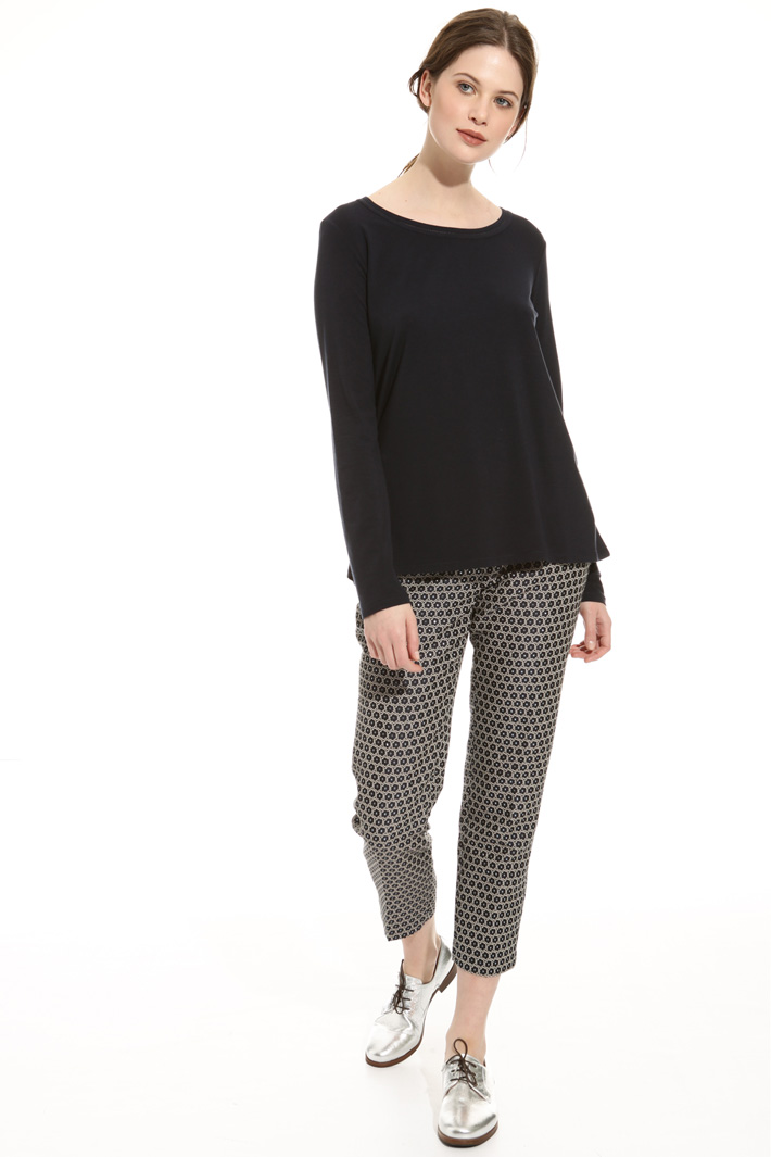 Hemstitch border T-shirt Intrend Hemstitch border T-shirt Intrend