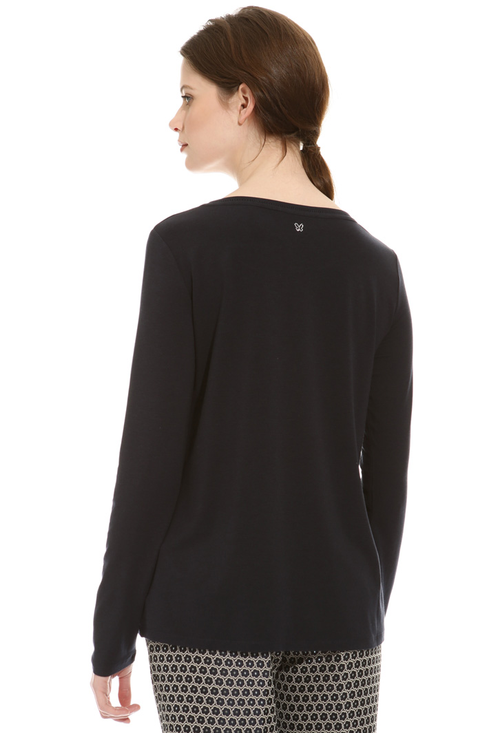 Hemstitch border T-shirt Intrend Hemstitch border T-shirt Intrend