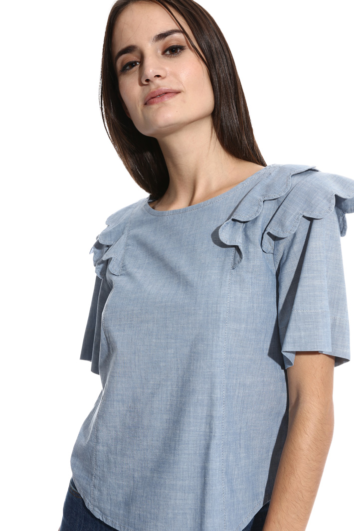 Cotton chambray top Intrend Cotton chambray top Intrend