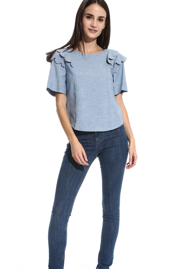 Cotton chambray top Intrend Cotton chambray top Intrend
