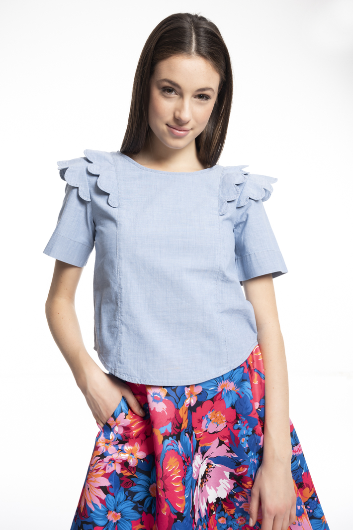 Cotton chambray top Intrend Cotton chambray top Intrend