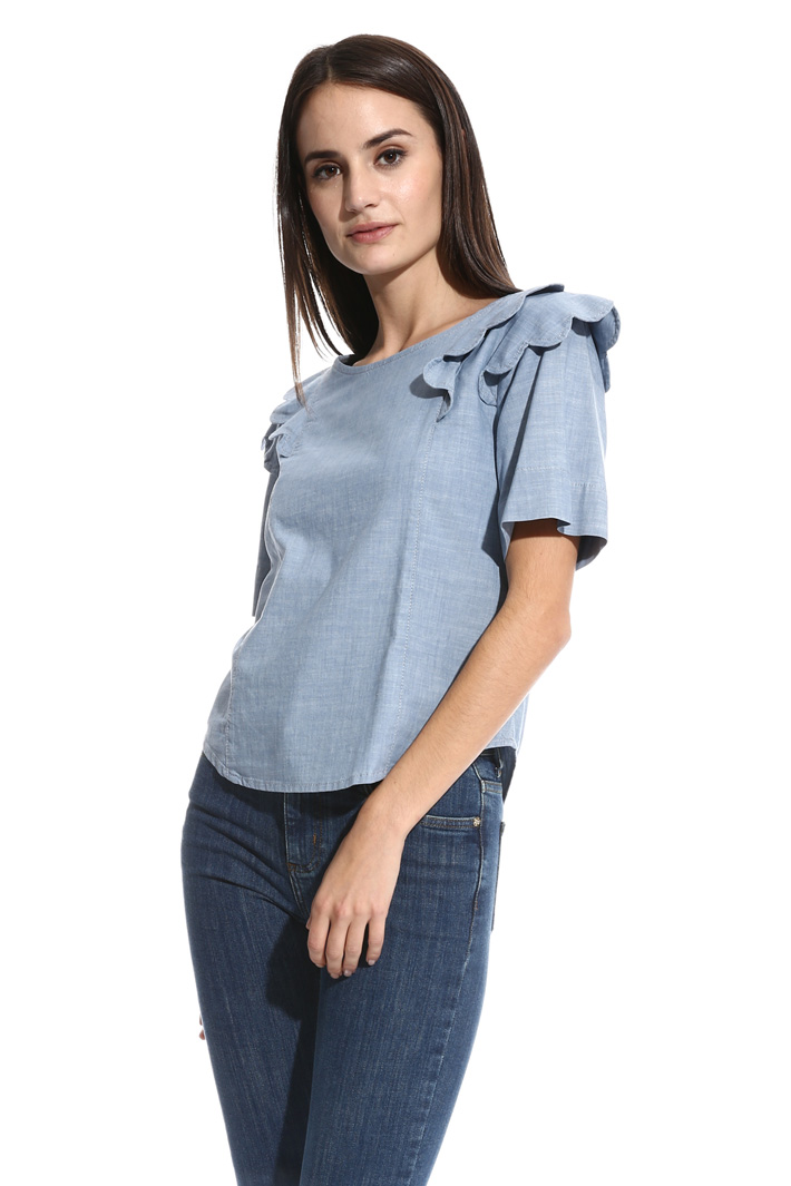 Cotton chambray top Intrend Cotton chambray top Intrend