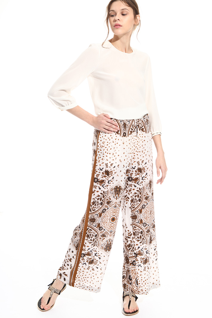 Pantalone in seta stampata Intrend Pantalone in seta stampata Intrend
