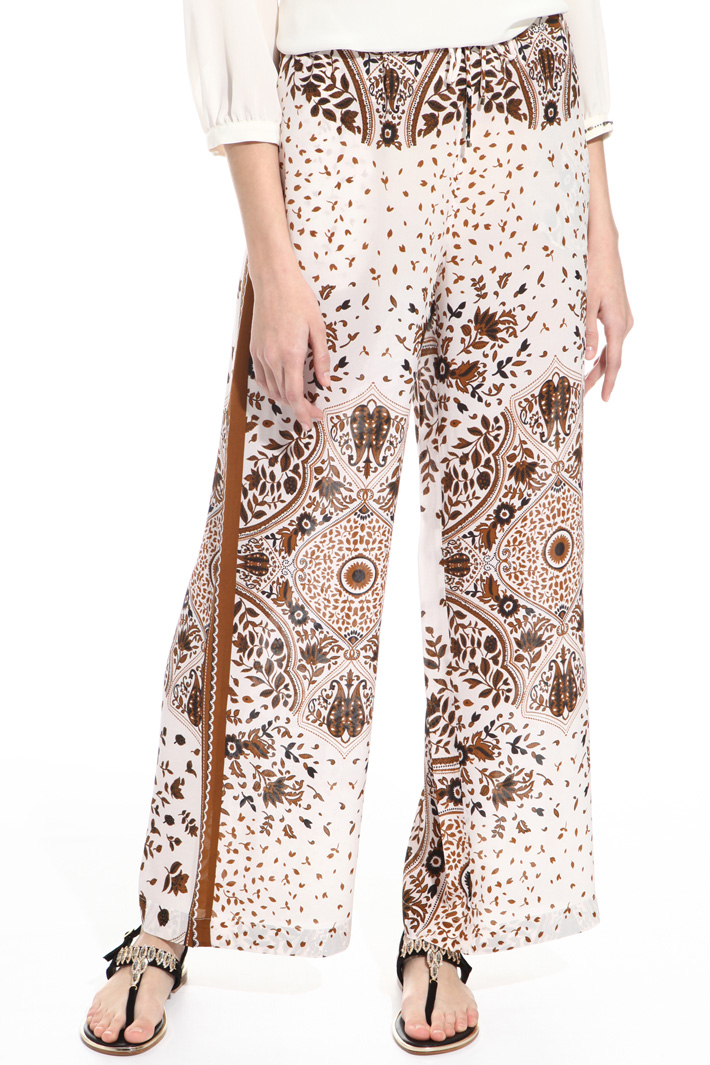 Pantalone in seta stampata Intrend Pantalone in seta stampata Intrend