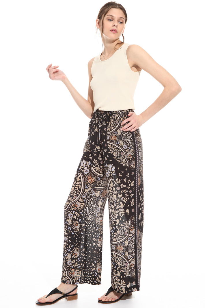 Pantalone in seta stampata Intrend Pantalone in seta stampata Intrend