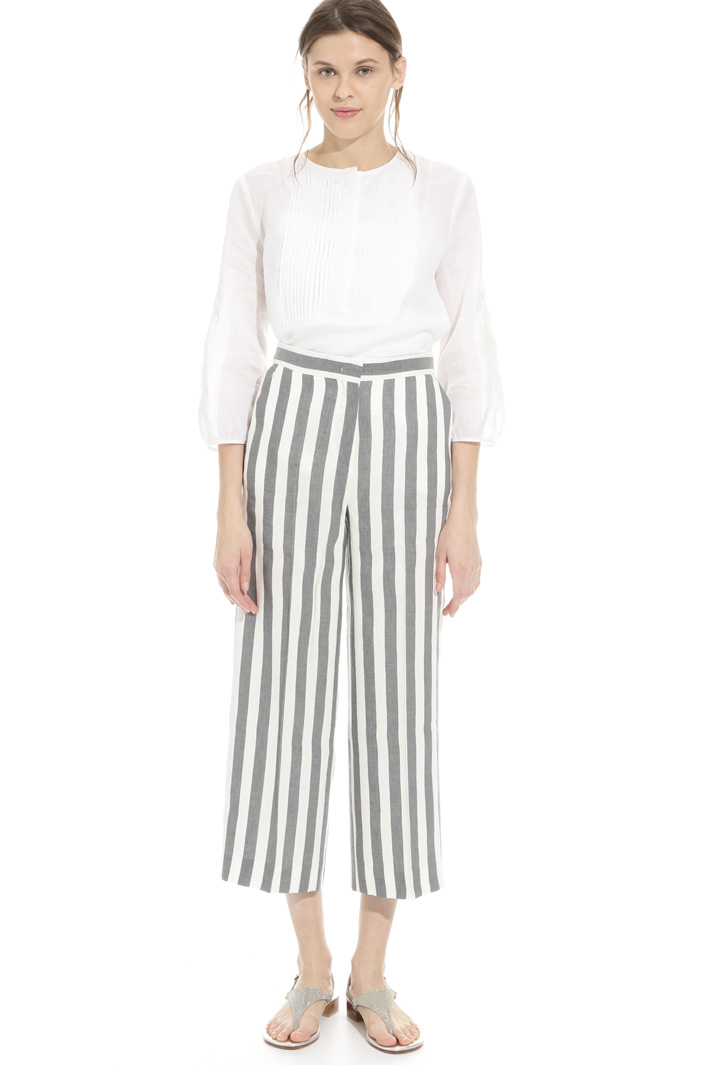 Striped linen trousers Intrend Striped linen trousers Intrend