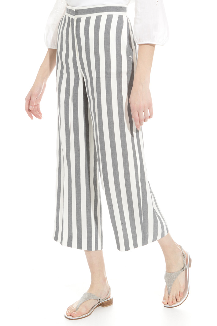 Striped linen trousers Intrend Striped linen trousers Intrend