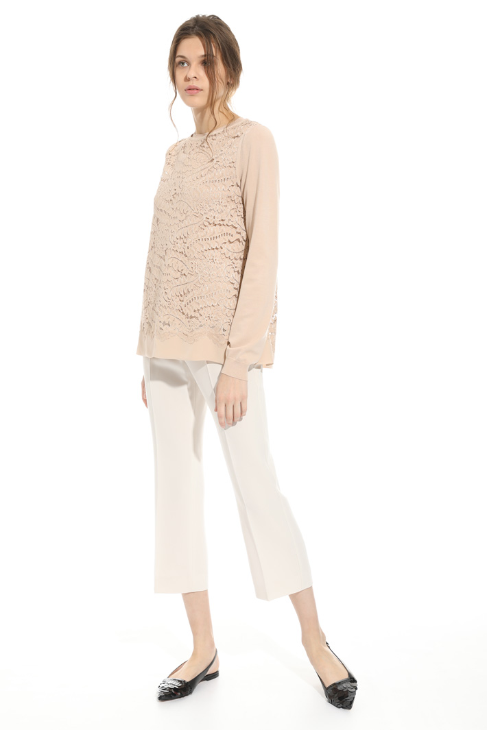 Sweater and macrame top Intrend Sweater and macrame top Intrend