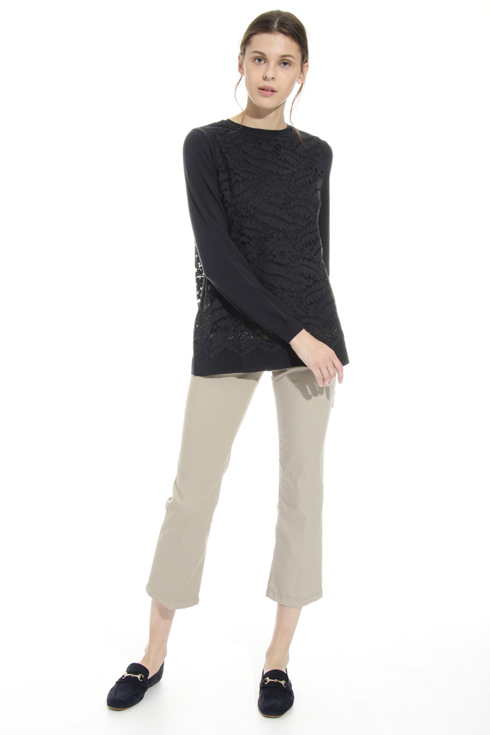 Sweater and macrame top Intrend Sweater and macrame top Intrend