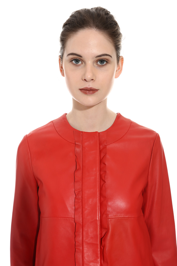 Frilled leather jacket Intrend Frilled leather jacket Intrend
