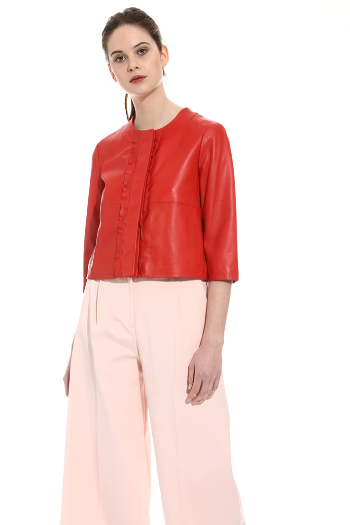 Frilled leather jacket Intrend Frilled leather jacket Intrend