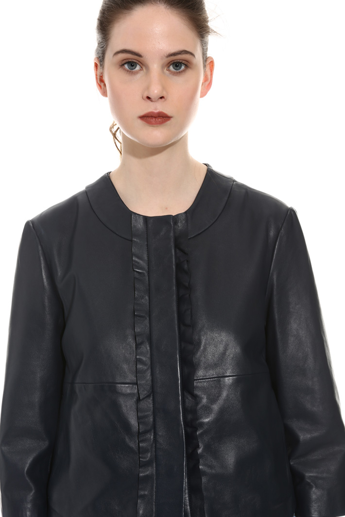 Frilled leather jacket Intrend Frilled leather jacket Intrend