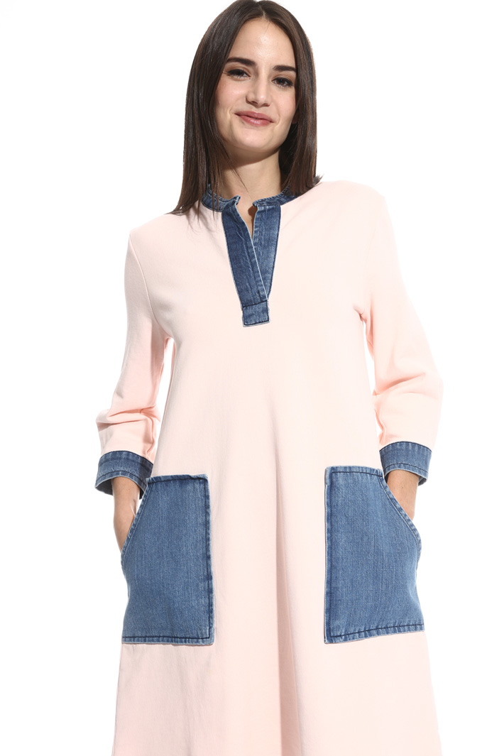 Fleece and denim dress Intrend Fleece and denim dress Intrend