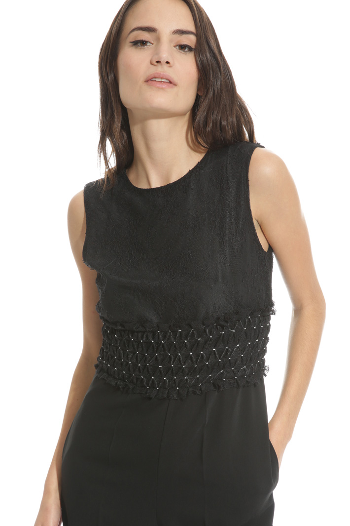 Tuta lunga in cady e tulle Intrend Tuta lunga in cady e tulle Intrend