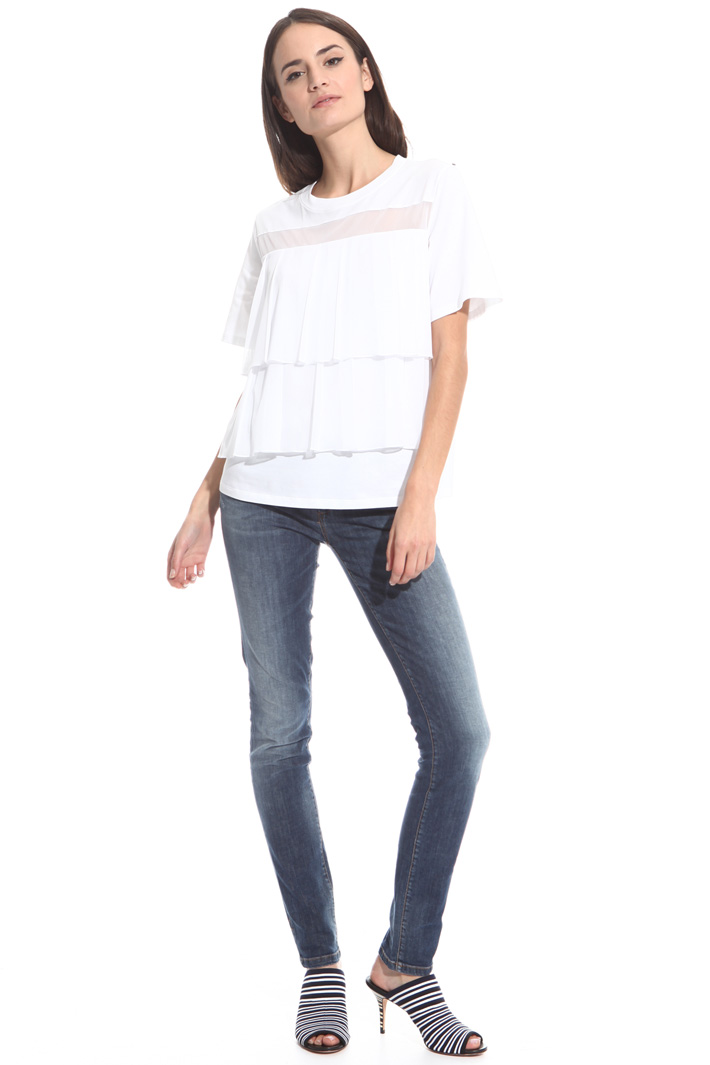 T-shirt con balze trasparenti Intrend T-shirt con balze trasparenti Intrend