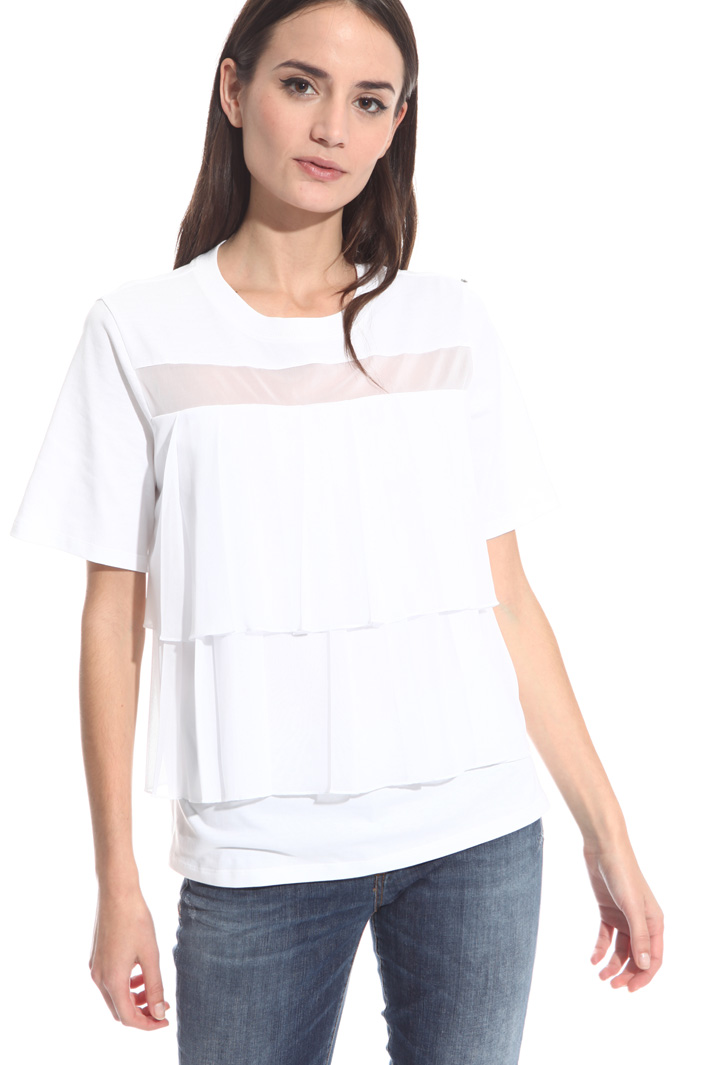 T-shirt con balze trasparenti Intrend T-shirt con balze trasparenti Intrend