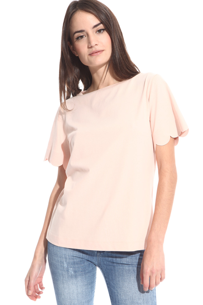 T-shirt con orlo smerlato Intrend T-shirt con orlo smerlato Intrend